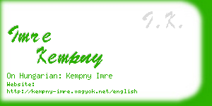 imre kempny business card